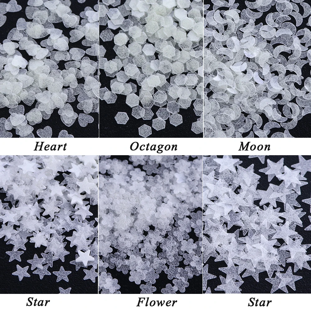 7 шт флуоресцентные Блестки Дизайн ногтей блестки хлопья 3D ультра-тонкие советы светящиеся ФОСФОРНЫЕ порошок звезды сердце цветы украшения JIYP01-07