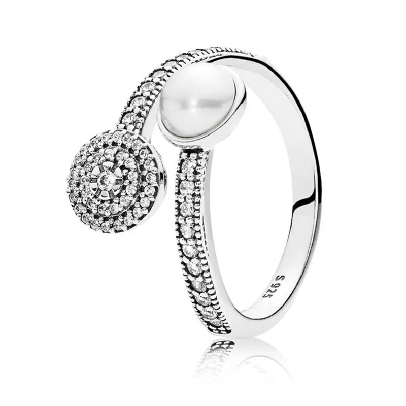 

Fashion Original 925 Sterling Silver Pure White Pearl Radiant Glow Ring For Women Wedding Engagement Gift Fine Pans Jewelry
