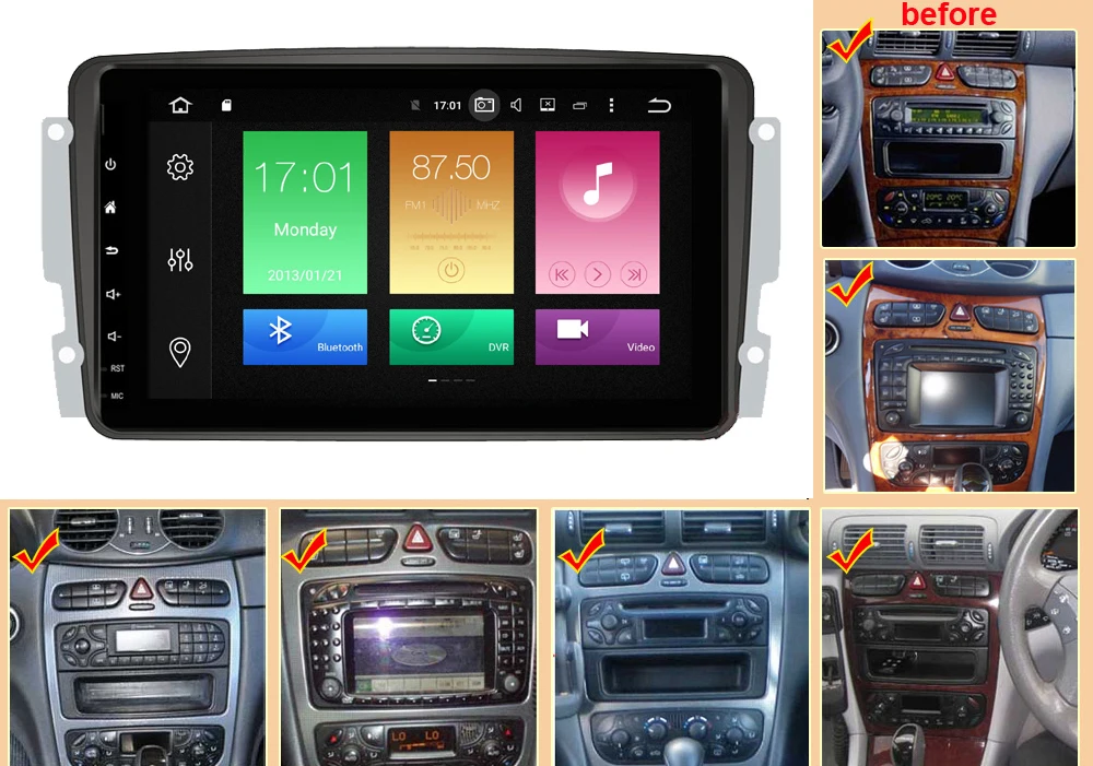 HIRIOT 8 'автомобиль Android 9,0 DVD gps плеер для Mercedes Benz A/C/CLK/g-класс W168 W203 W209 W463 W639 VANEO Viano Vito 4G+ 64G DAB