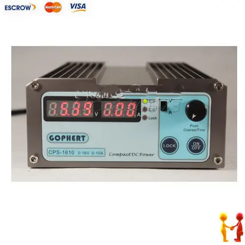 

Free Shipping precision Digital Adjustable MINI DC Power Supply CPS-1610 OVP/OCP/OTP low power 16V10A 110V-220V