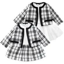 Famuka/кружевное платье-комбинезон с длинными рукавами для маленьких девочек комплекты из 2 предметов Детские праздничные платья хлопковый костюм для новорожденного vestido de bebes ETHY-9001