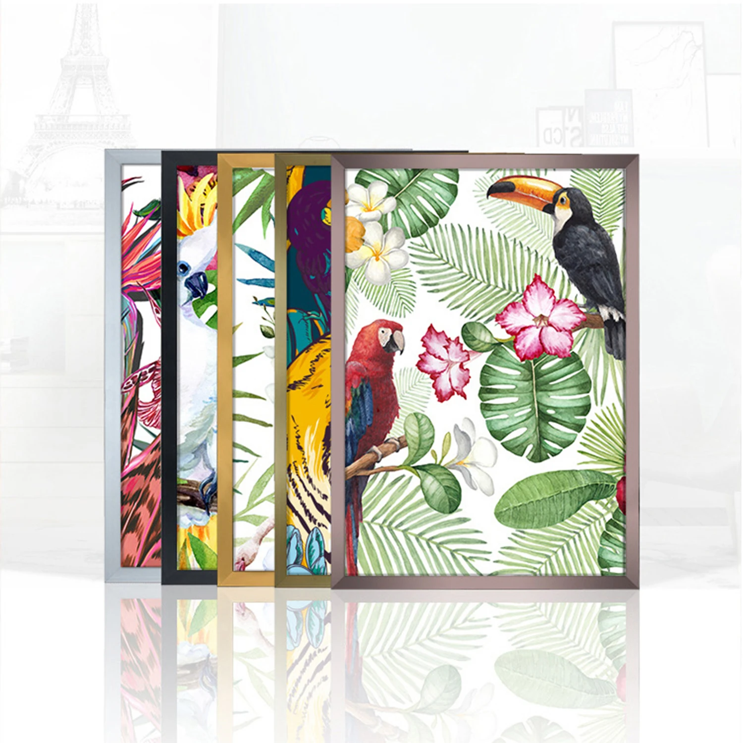 

Customize DIY Modern Aluminum Alloy Frames with Any Size For Canvas Painting Vintage Kraft Posters Classic Wall Stickers