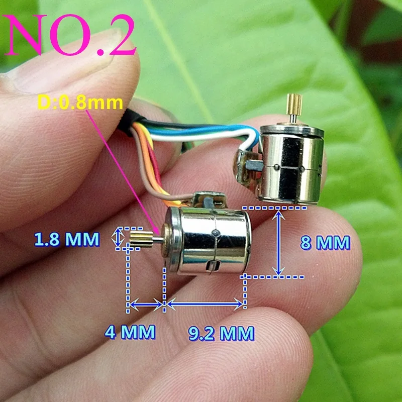 2 шт./лот микро шаговый двигатель 8 мм 2-фазный шаговый двигатель 4-проводной с Шестерни и соединительная линия