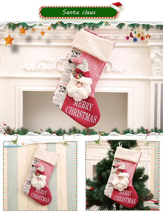 Рождественские чулки большого размера, классические подарочные сумки Санта-Клауса, рождественские украшения, снеговик, лось, рождественские сапоги - Цвет: 5