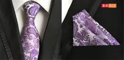 CityRaider Фиолетовый Пейсли Цветочный принт шелковые галстуки для Для мужчин подарок галстук тонкий галстук платок с соответствуют галстук 2