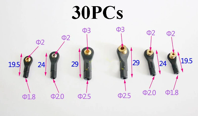M1.8/M2/M3 шаровые концы соединения нейлоновый соединитель звенья тяги адаптеры для Rc лодка автомобиль самолет грузовики Багги diy запчасти