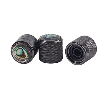 

3 Pieces Metal Electric Guitar Bass Dome Volume Tone Control Knobs Caps with Colorful Shell Inaly
