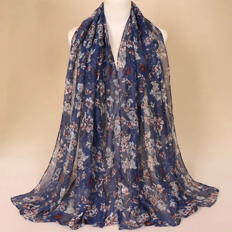 

Ladies printe floral scarf viscose flower shawls muslim hijab wraps fashion scarves headband long wrap scarves 180*85cm