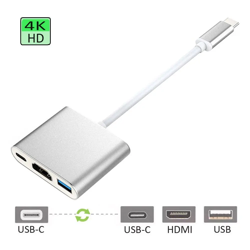 Цифровой многопортовый адаптер GEUMXL Type-c с разъемом AV USB 3 1 HDMI для 4K зарядный порт