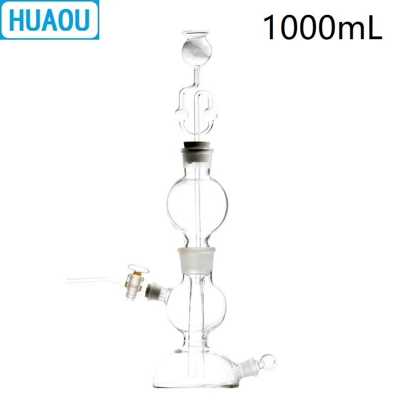 HUAOU 1000mL Gas Generator 1L Kipps Apparatus with Safe Funnel Stopcock