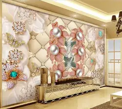 Настраиваемое настенное документы домашнего декора гостиной ювелирные алмазы настенная ТВ фон обои для стен 3 d