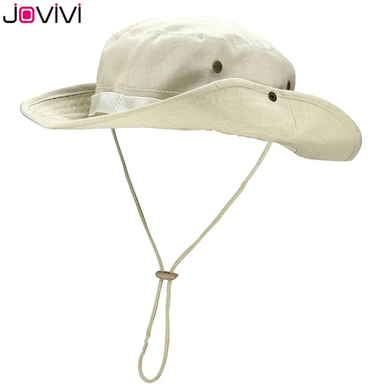 Jovivi 1 шт. уличная шляпа Boonie с широкими полями, дышащие сафари рыболовные шляпы для защиты от УФ-лучей, складная Военная Кепка, пара уличных шапок