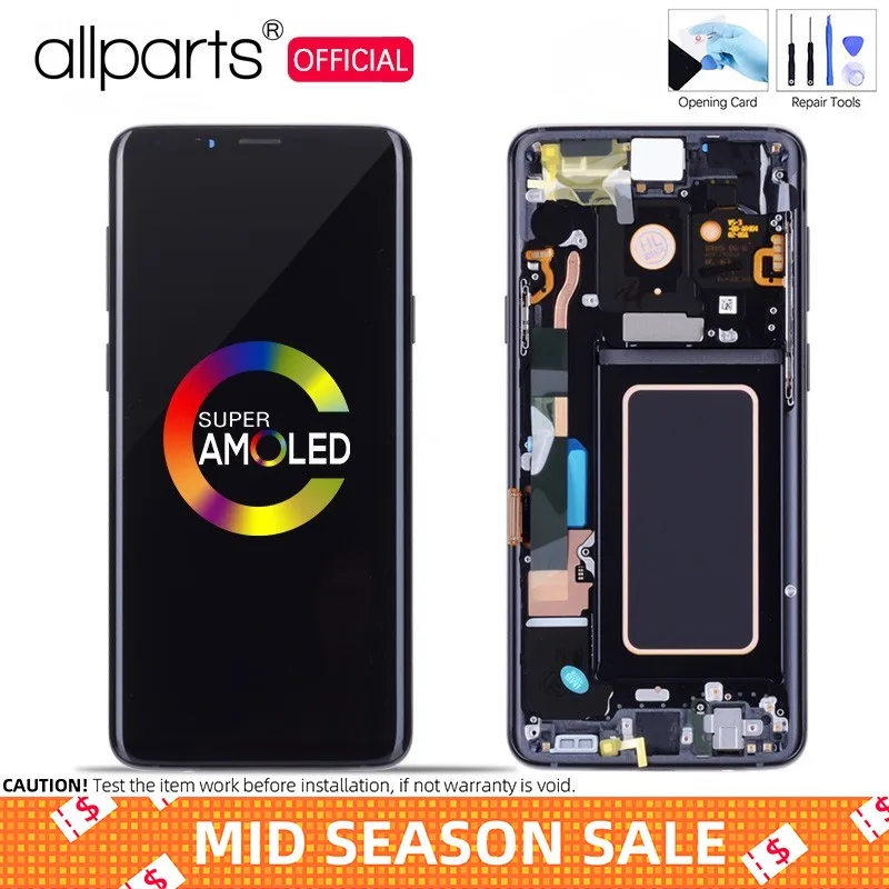 

Original AMOLED LCD for SAMSUNG Galaxy S9 Display Touch Screen Digitizer with Frame Replacement S9+ Plus LCD G960 G965 Display