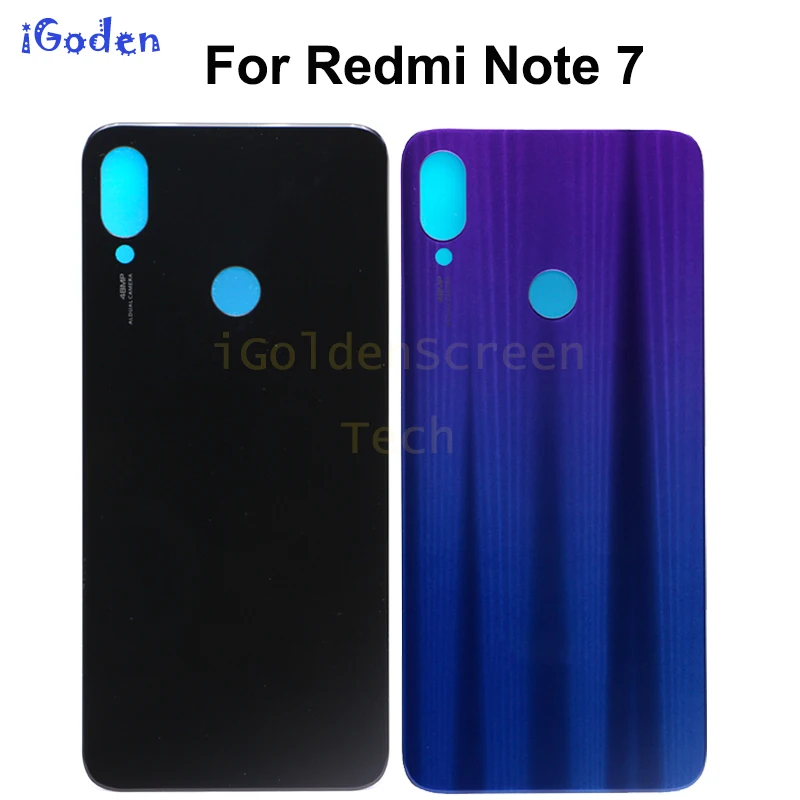 

NEW Back Housing For Xiaomi Redmi Note 7 Note7 Battery Door Glass Back Cover Mobile Phone Replacement Part for redmi note 7