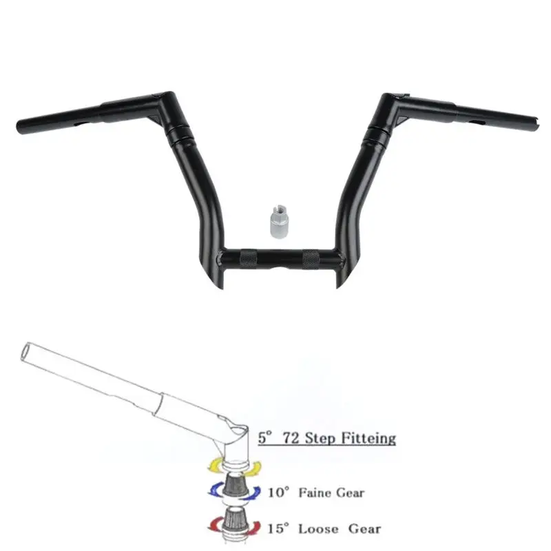 Мотоциклетный руль 10 дюймов Rise 1 1/4 дюйма для Harley FLD 12 16 FXDLS 17 FXDB 13 17|Руль велосипеда|