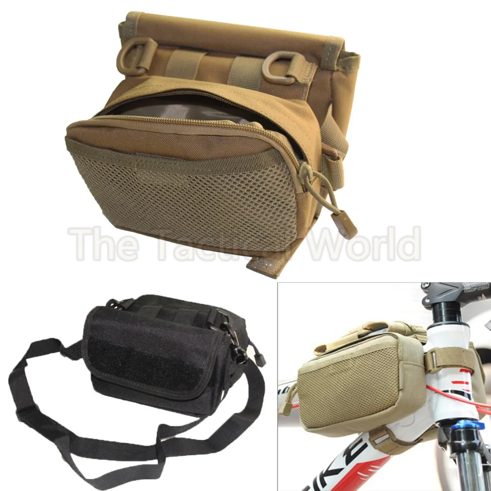 Outdoor Riding Bicycle Front Frame Tube Bag Army Camo Bike Bicycle