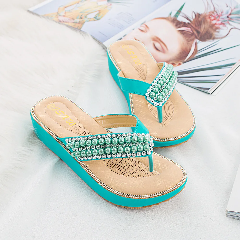 

NAUSK 2019 fashion women sandals flat jelly shoes bow V flip flops stud beach shoes summer rivets slippers Thong sandals nude