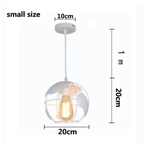 Подвесной светильник, черный/белый, креативный, E27, лампочки, заземление, железный, подвесной светильник, лампа Эдисона для кухни, столовой, ресторана, подвесной светильник - Цвет корпуса: White small model