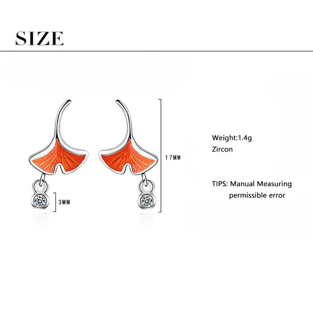 Anenjery Горячая Мода 925 пробы серебряные серьги в форме листа для женщин циркониевые серьги с кисточками S-E738
