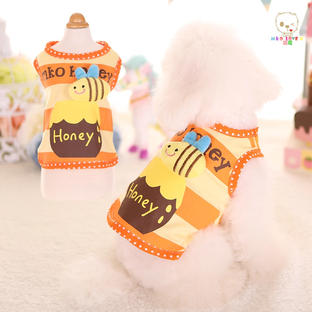 

Kawaii Pets Store Lovely Vests Cotton Bees Shirts Pet Clothes for Dogs Chihuahua Yorkie Maltese 2017 Spring MK17A07