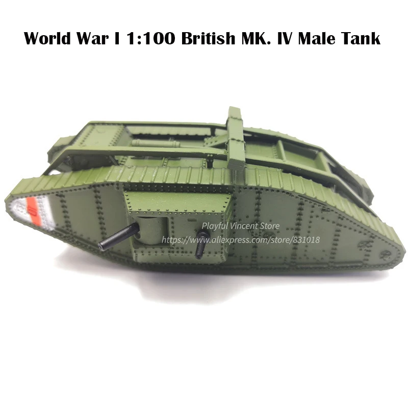 

rare World War I 1:100 British MK. IV Male Tank Collection model Metal counterweight