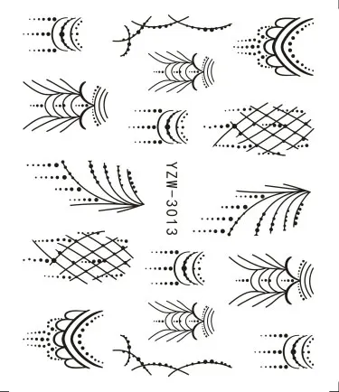 FWC 1 PC Nail Stickers Water Decals Butterfly Floral Animal Black White  Geometry Slider Manicure Nail Art Decoration - AliExpress