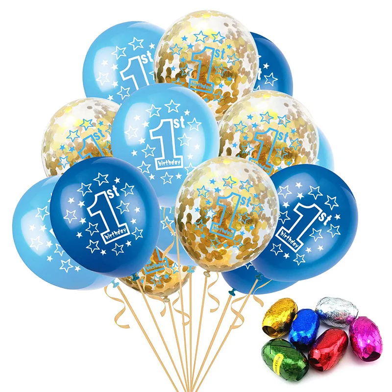 Taoup розовый 15 шт 12 дюймов Happy 1st на день рождения воздушные шары конфетти