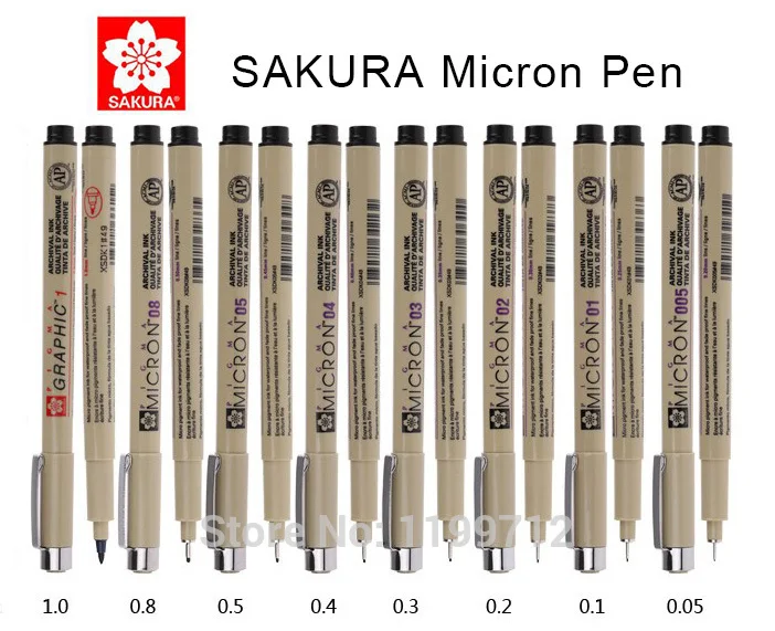 8 шт. Сакура Pigma Микрон ручка иглы рисунок пером 005 01 02 03 04 05 08 10|needle end|pen educationpen kit |