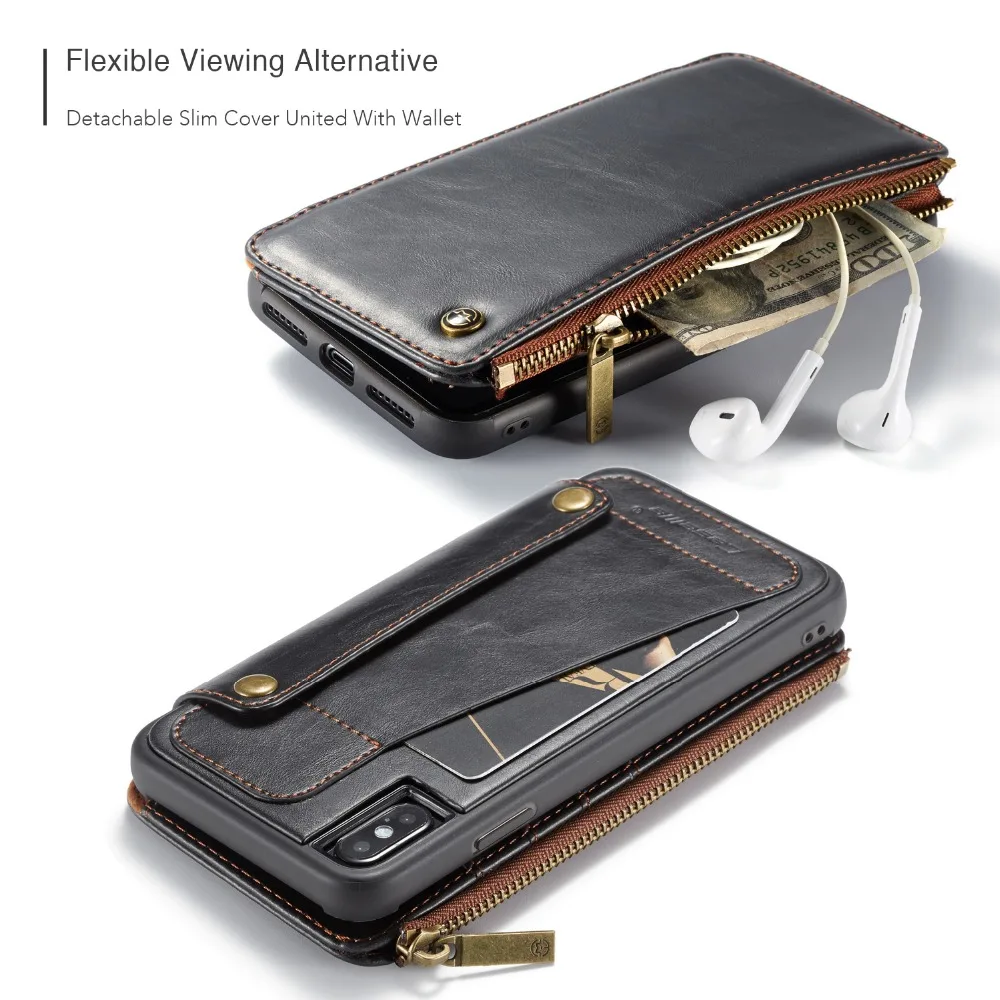 Caseme съемный кожаный чехол для iPhoneX XR XS MAX Ретро Флип Бумажник кожаный чехол Megnetic флип-чехол для iPhone8 7 6s плюс