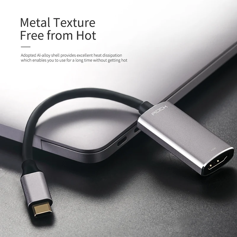 ROCK usb type C к HDMI Кабель-адаптер USB-C к HDMI адаптер конвертер «Папа-мама» для MacBook Matebook samsung S10 huawei P20