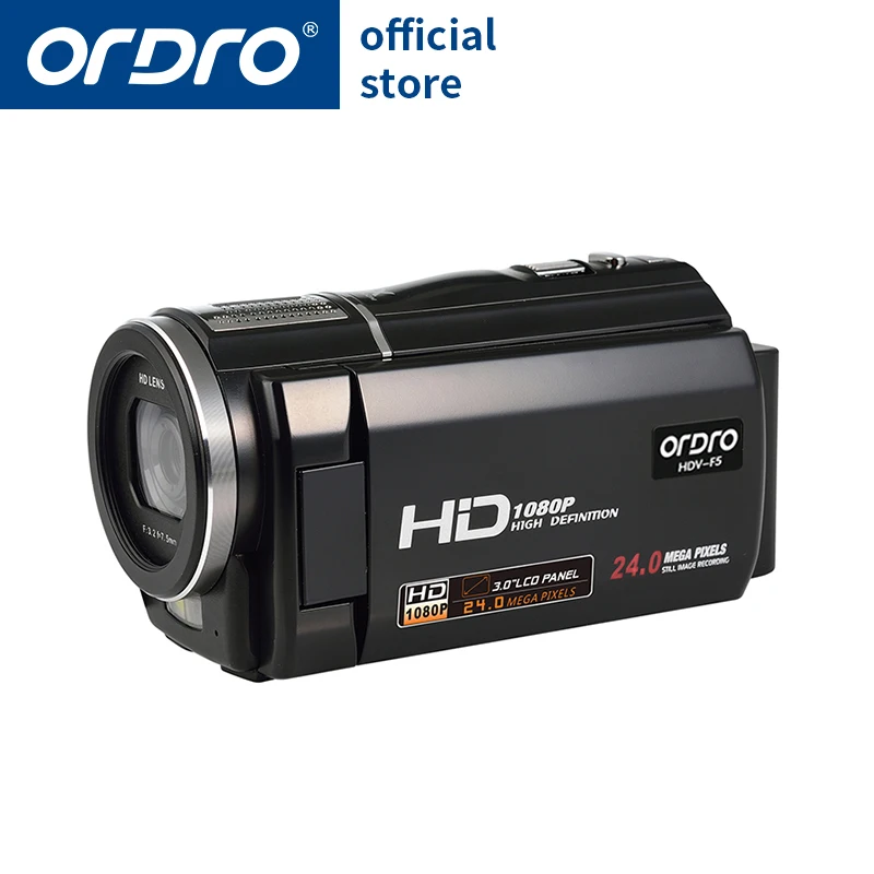 

Ordro HDV-F5 Full HD Digital Video Camera 24.0Mega Pixels 1080P Recorder 3" LCD Screen Support Wide Angle Lens HDMI