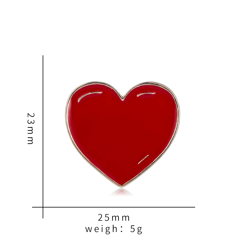 Baiduqiandu Новое поступление красное сердце эмалированные булавки для одежды/сумки/шляпы/джинсы/обувь и т. Д