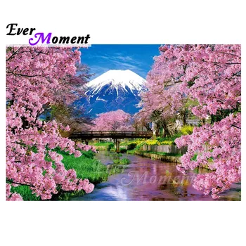 

Ever Moment Diamond Painting 5D DIY Cherry Blossoms Volcanic Mosaic Full Square Drill Diamond Embroidery Cross Stitch 3F1230