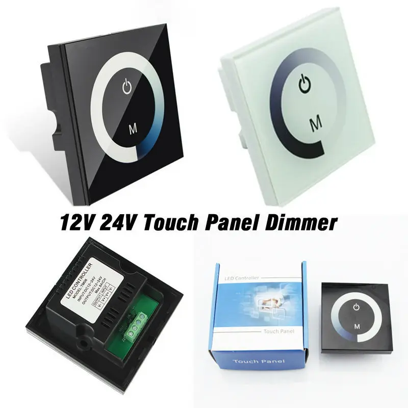 24V 12V Touch Panel Dimmer Switch DC12V-24V for LED Strip RGB LED Lights Bulbs Controller 24V 12V Touch Panel Dimmer Switch DC12V-24V for LED Strip RGB LED Lights Bulbs Controller