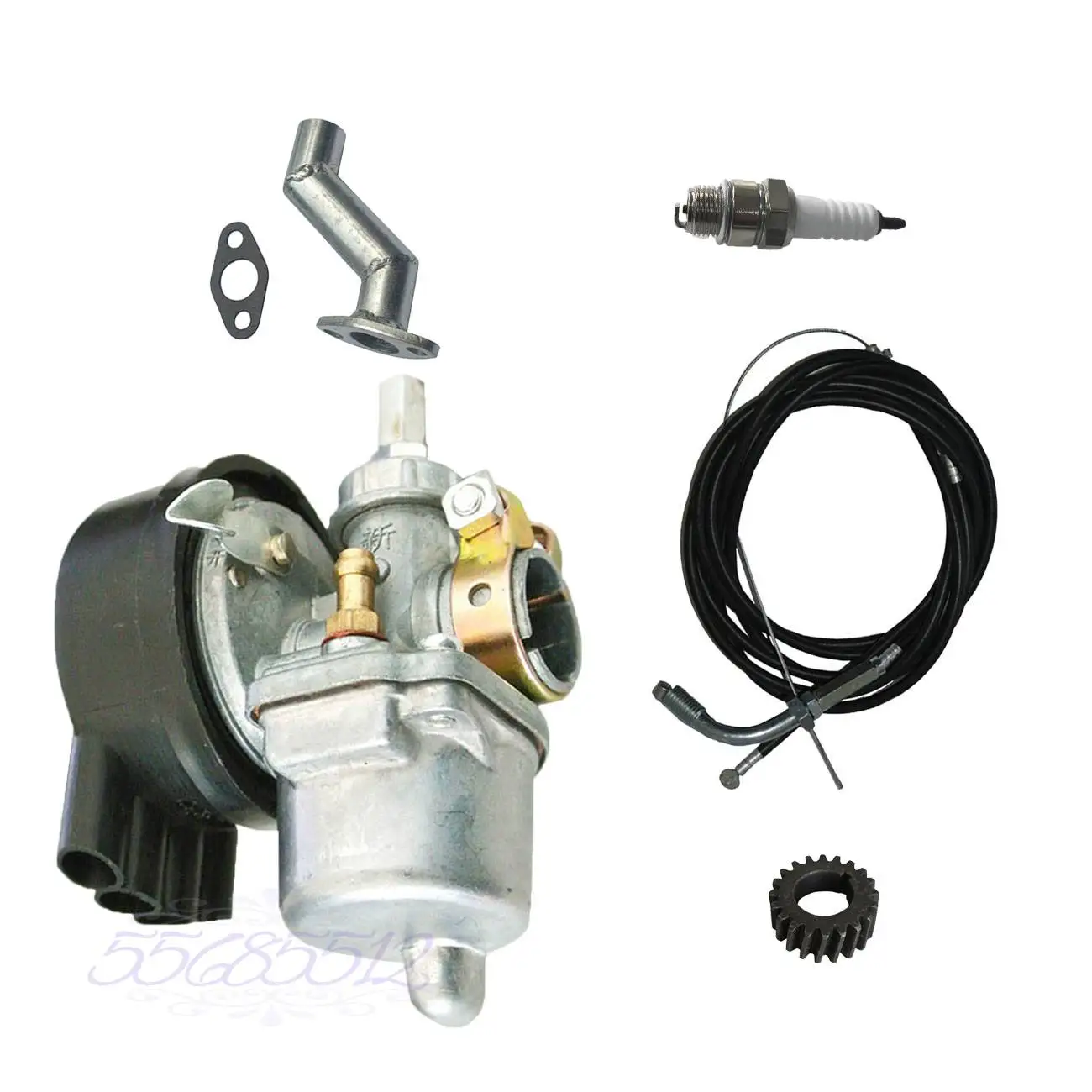 

Intake Manifold&Carburetor&Throttle Cable Fits 49cc 66cc 80cc Motorized Bike