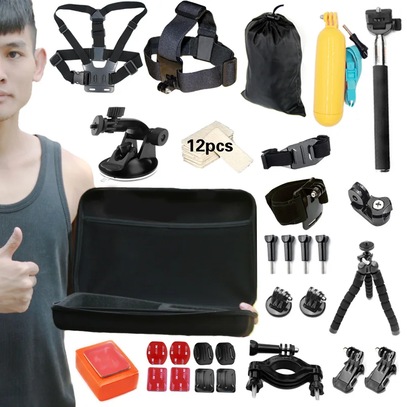 Buy Cheap Gopro Accessories Set For Gopro 5 4 3+ 3 2 1EKEN H9R F60R W9R Xiaomi Yi 4K SJ4000 Action Cam with Head Strap Floating Stick