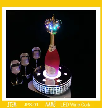 

Color LED light flash wedding party champagne cold fireworks replacement light-emitting LED desk lamp crown head wine stopper