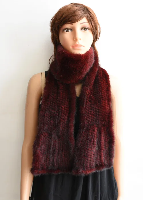 Современный женский норковый меховой платок хороший подарок натуральный мех шарф из натуральной норки шарф ручной вязки норковый шарф Зимний мех