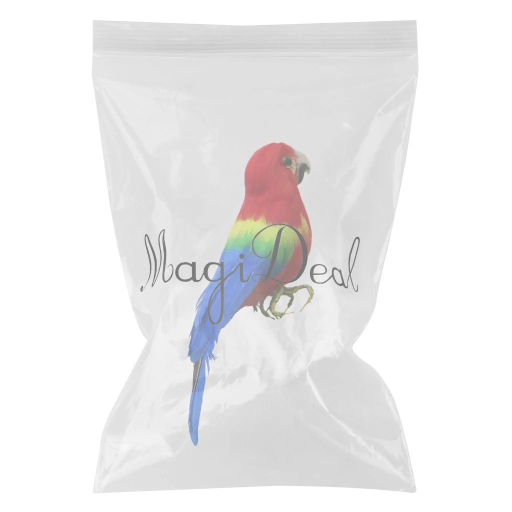 Artificial Xmas Colorful Feathered Birds Parrot, Magpie Tree Decorations Craft Ornaments PE Plastic+ Artificial Feather