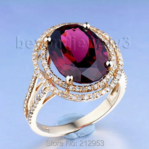 Женское кольцо из желтого золота с гранатом 11x13 мм|ring for|rings for womenring ring |