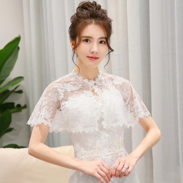 Reviews New Korean Style The Bride Thin  New Lace Summer Wedding Coats Cloak Shawl   Generous And Beautiful  0409-01