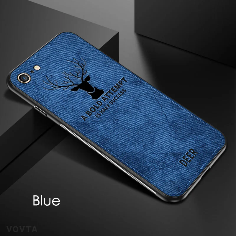 Тканевый ультра-тонкий холщовый силиконовый чехол для телефона iphone 6s 6 7 8 Plus X Xs Max Xr ткань текстура мягкий защитный чехол Coque - Цвет: blue