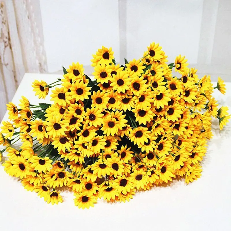 14Pcs Fake Sunflower Artificial Silk Flower Bouquet Party Floral Home