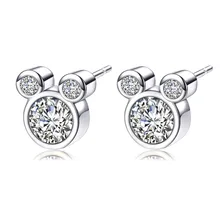 

Simple Fashion Zircon Earrings Cute Creative Cartoon Mickey sweet crystal women's Stud earring ZK90