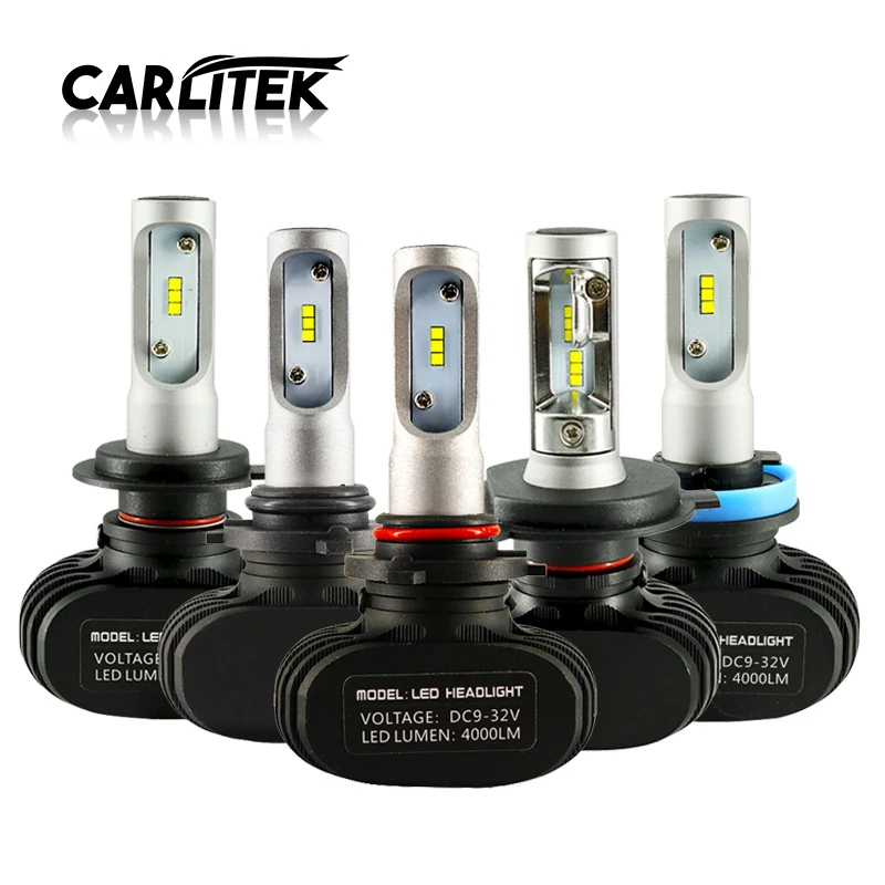 Carlitek S1 N1 LED 12 В H4 H7 H11 Диоды автомобили луковицы 50 Вт 8000LM 6000 К автомобилей Фары