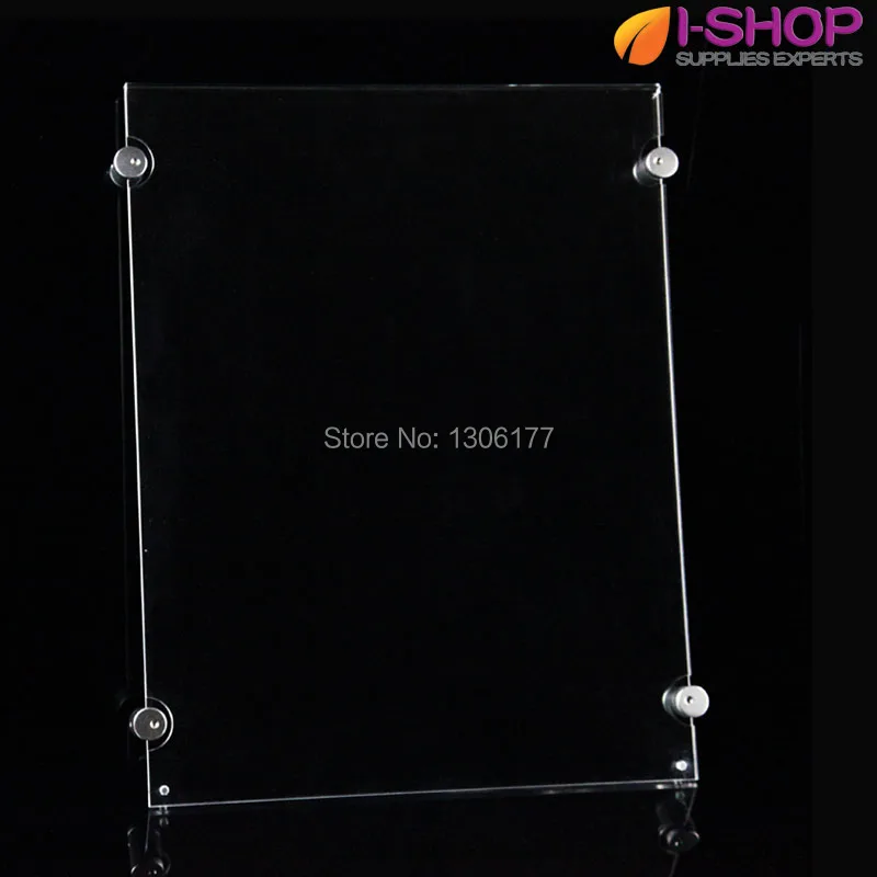 Wall Mounted Acrylic Photo Frame Clear A3 Photo Holders With Screws
