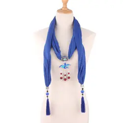 RUNMEIFA 2019 новейший кулон, ожерелье, шарф для женщин украшения из хлопка шарф с подвеской Foulard Femme Аксессуары Шарфы