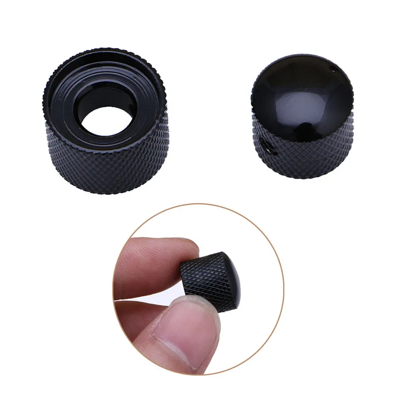 1Pc Black Concentric Dual Control Knob for Bass Guitar Parts Metal