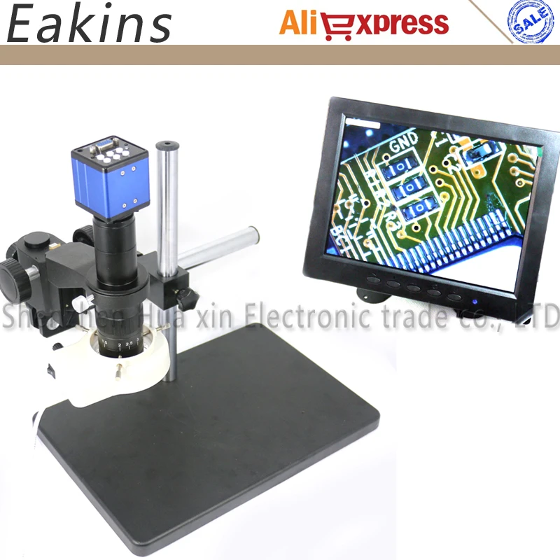 

2.0MP VGA video industrial microscopes camera+Big Boom Stand+Universal bracket+180X C-MOUNT Lens+56 LED Ring Light+8" LCD to Lab