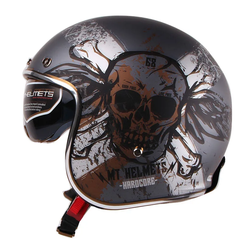 MT мотоциклетный шлем для скутера 3/4 Открытый мотоциклетный шлем винтажный крейсер велосипедные шлемы casque Moto Casque Casco